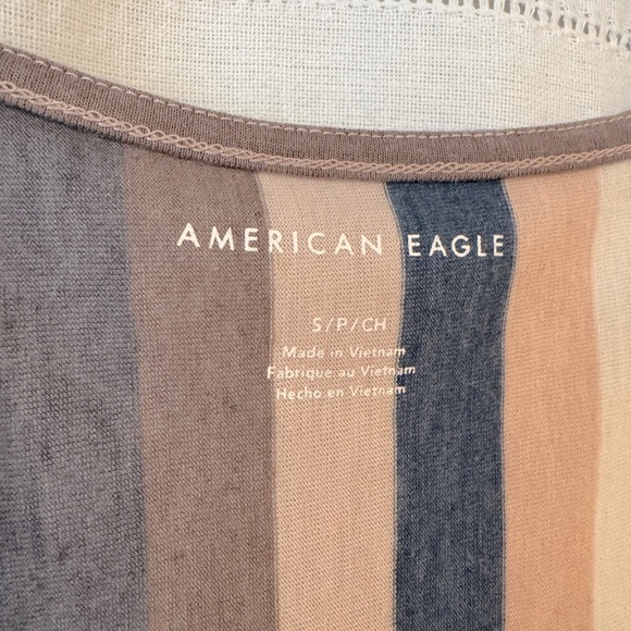 American Eagle Outfitters Striped V-Neck Button/Tie Short-Sleeve Top - Picture 5 of 8